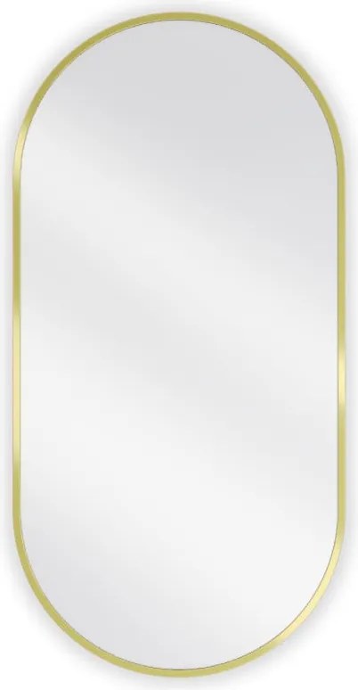 Mexen Loft specchio da bagno ovale 90 x 45 cm, cornice dorata - 9851-090-045-000-50