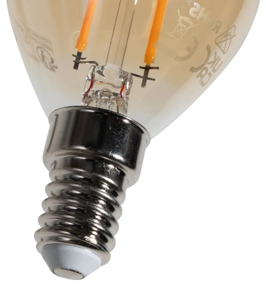 Set di 5 lampadine LED E14 dimmerabili G45 oro 4W 330 lm 2100K