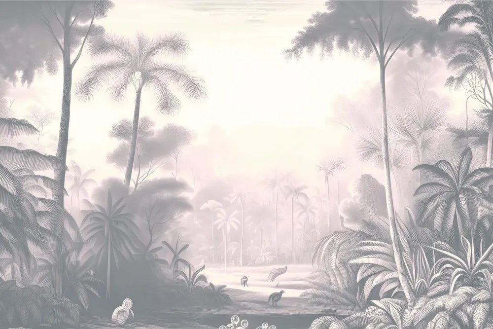 Carta da parati – Paesaggio tropicale nebbioso