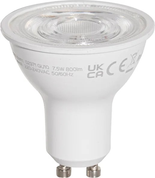 Set di 5 lampadine LED GU10 50mm trasparenti 7,5W 800 lm 3000K