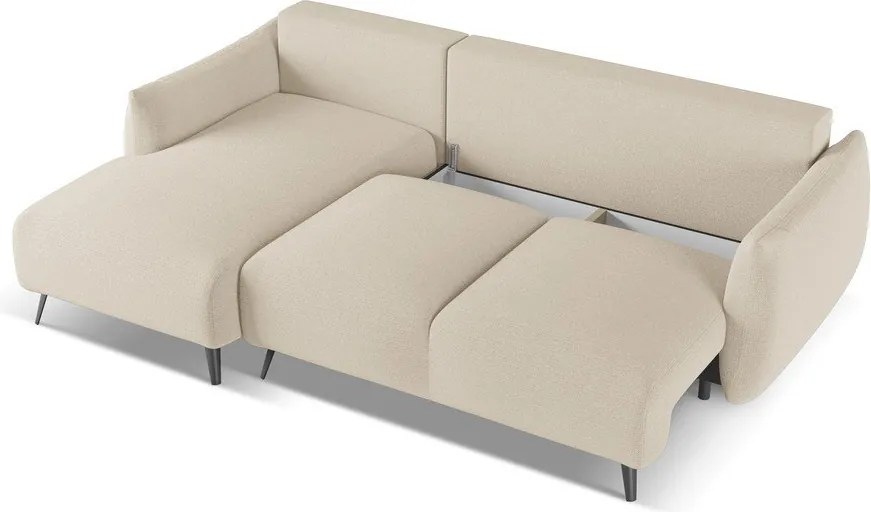 Divano angolare beige (con penisola a sinistra) Malie – Makamii