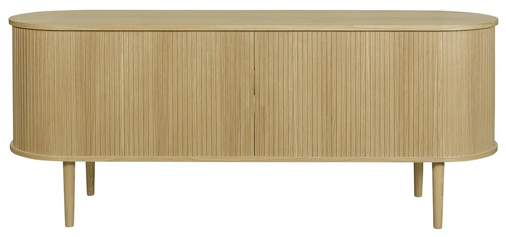 Credenza con ante scorrevoli impiallacciatura rovere e massello di rovere L160 cm EPIC