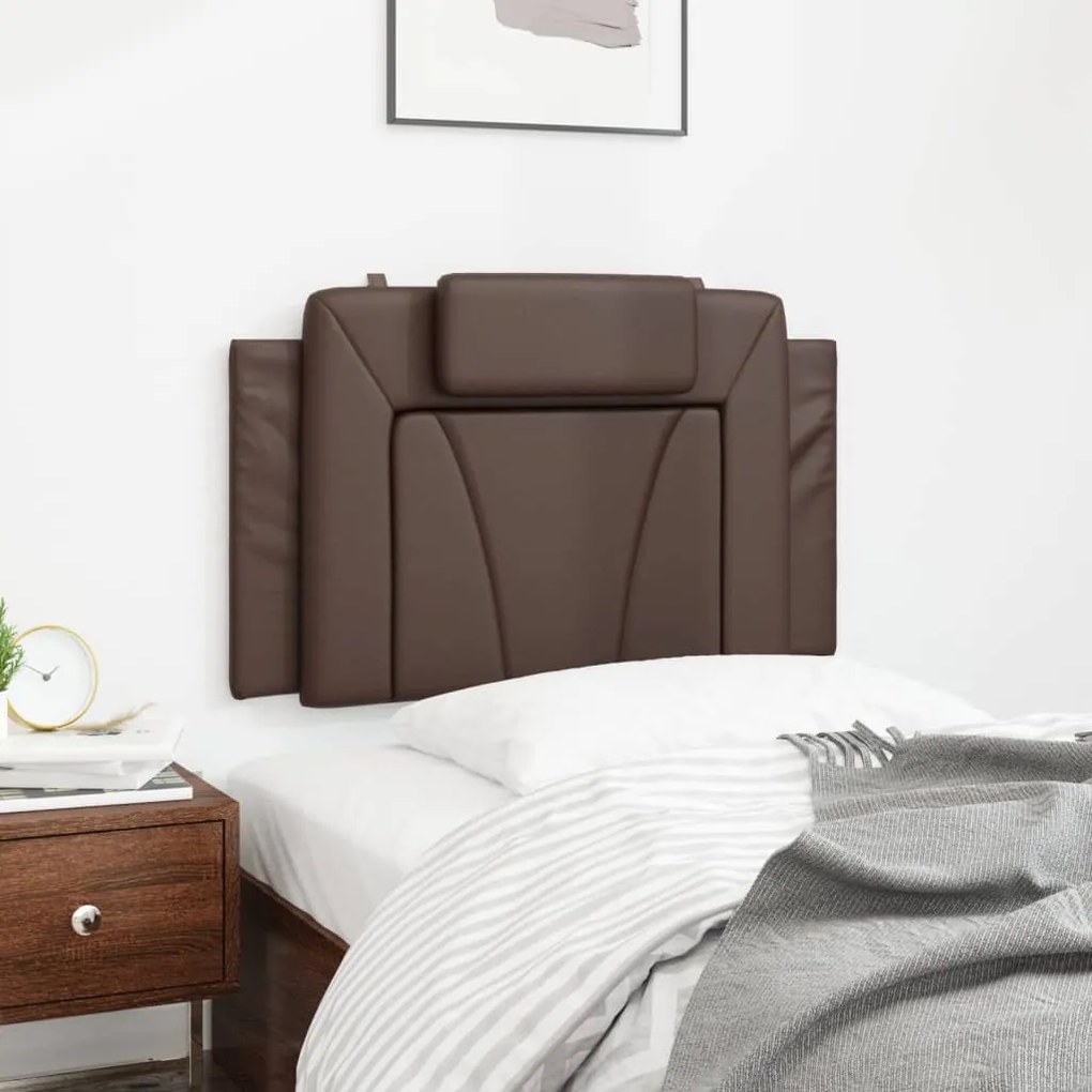 Cuscino testiera marrone 90 cm in similpelle