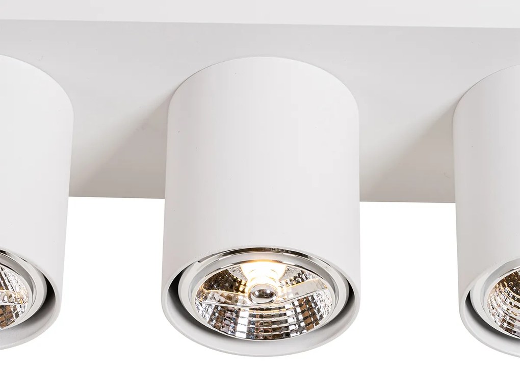 Faretto da soffitto moderno bianco 3 luci - Tubo