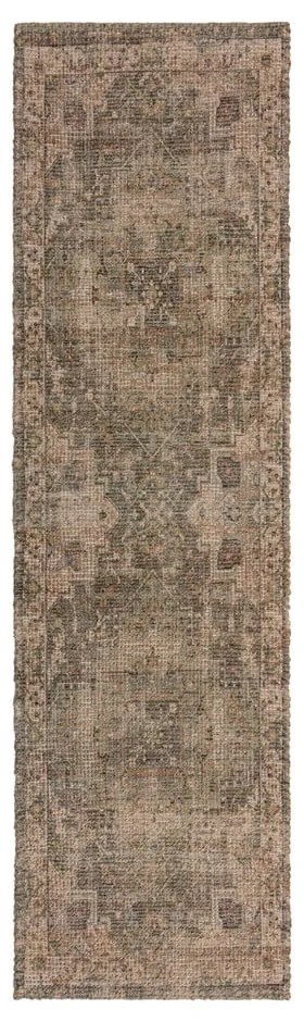 Passatoia in iuta intrecciata a mano color kaki 60x230 cm Selena Jute Traditional - Flair Rugs