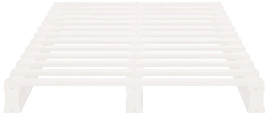 Letto a pallet bianco 90x200 cm in legno massello di pino
