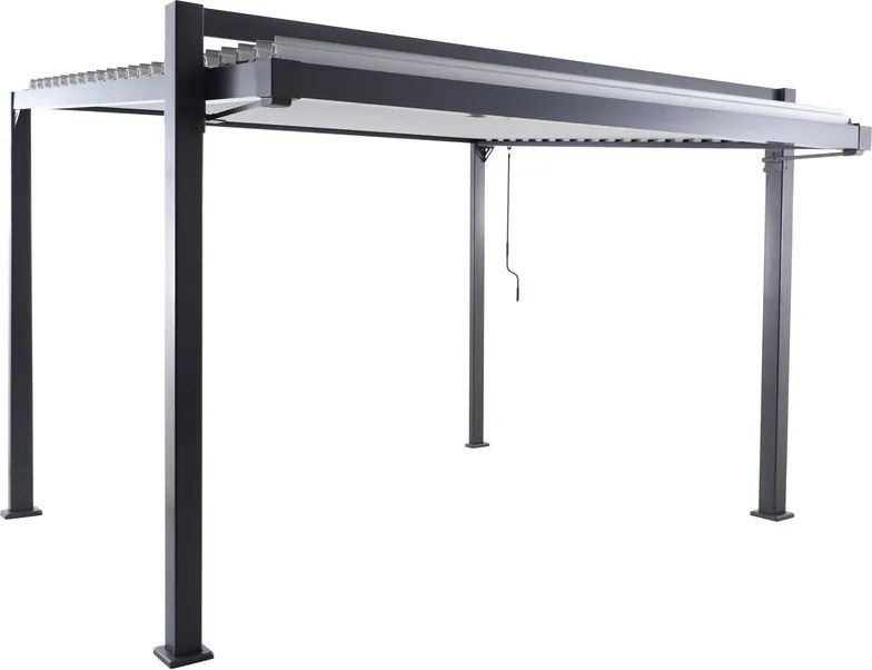 Pergola bioclimatica 380.5x319 cm in alluminio grigio - Odyssea NATERIAL