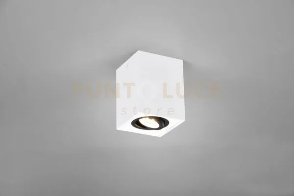 Biscuit cubo spot orientabile bianco + nero l. 9,6 x 9,6cm h. 12,5c...