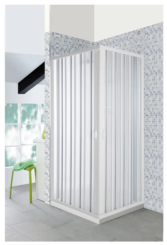 Box Doccia a Soffietto 80x100 in PVC Riducibile a 70x90 con Apertura Laterale