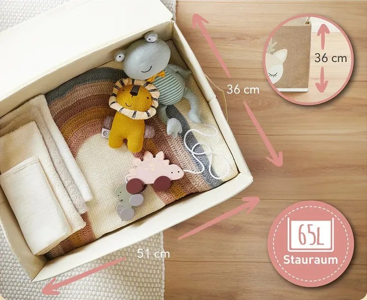 Bieco - Scatola portaoggetti con coperchio - cerbiatto Ella