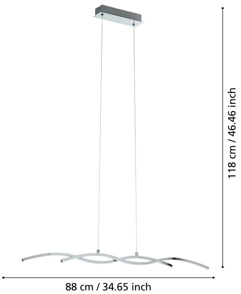 Lampadario LED argentato LASANA 2 – EGLO