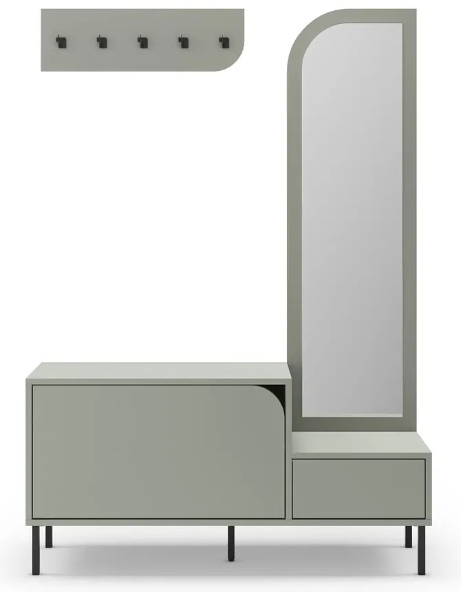 Set mobili da ingresso verde-grigio Bea - Marckeric
