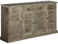 Credenza in Legno Massello di Mindi 145x32,5x77cm 245508