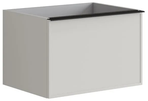 Mobile da bagno sotto lavabo Pixel frame grigio laccato opaco L 60 x H 40 x P 45.5 cm 2 cassetti, lavabo non incluso