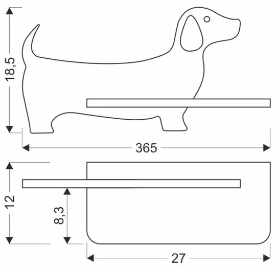 Applique LED per bambini con mensola DOG LED/5W/230V nero/legno