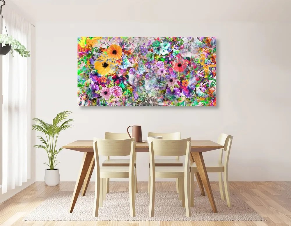 Quadro su tela – Fiori multicolori