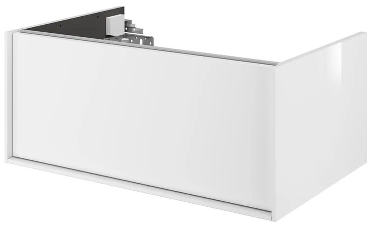 Mobile da bagno sospeso sotto lavabo L 75 x H 32 x P 48 cm bianco laccato lucido, 1 cassetto SENSEA Neo Frame