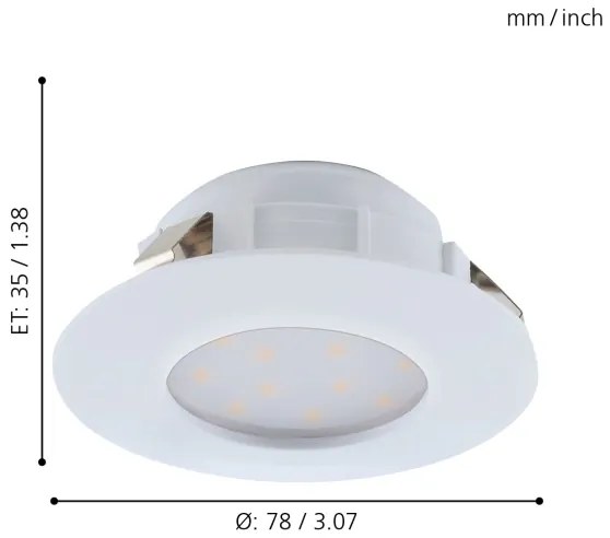 Eglo 95821 - Set 3x LED, faretti da incasso per bagno PINEDA LED/4,9W/230V IP44