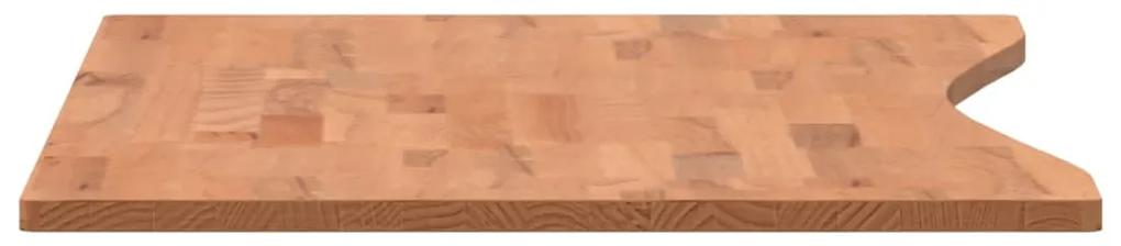 Piano per scrivania 100x(45-50)x1,5 cm legno massello di faggio