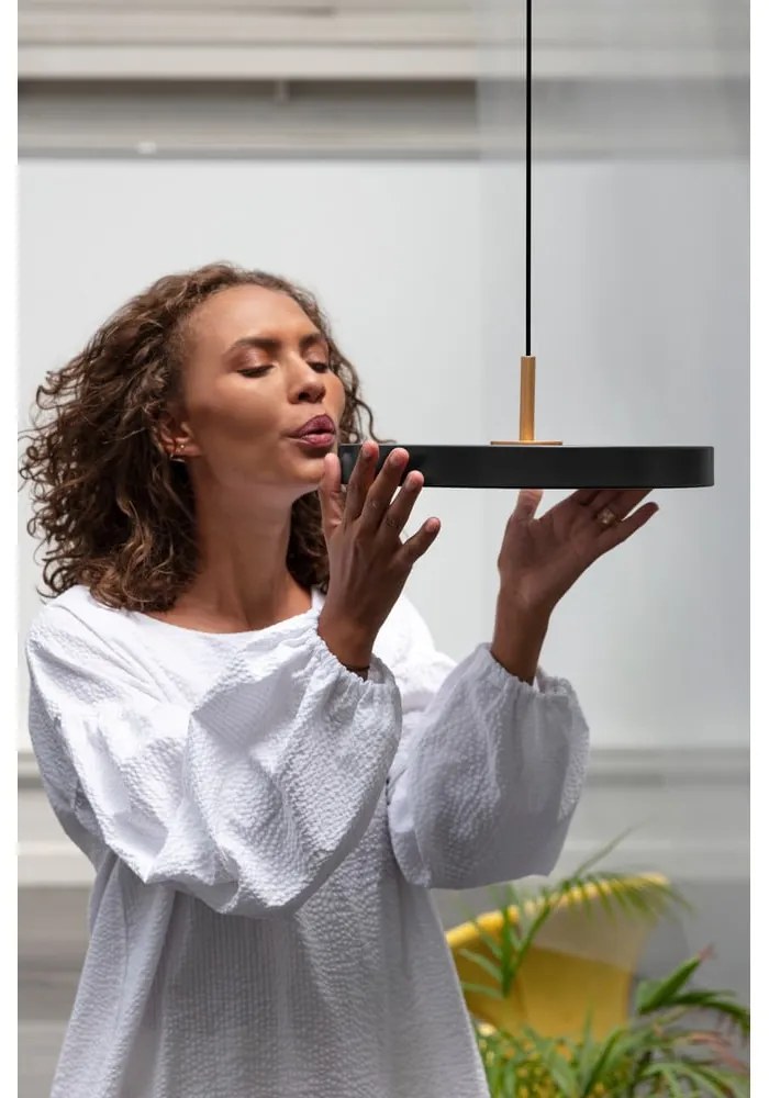 Apparecchio a sospensione LED nero con paralume in metallo ø 31 cm Asteria Mini - UMAGE