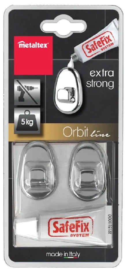 set di fissaggio senza foratura 2 pz Orbit - Metaltex