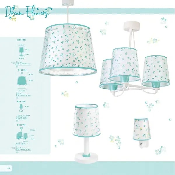 Dalber 81177H - Lampadario per bambini DREAM FLOWERS 3xE27/60W/230V