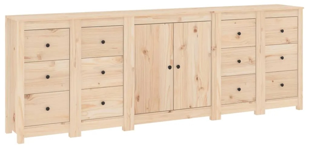 Credenza 230x35x80 cm in legno massello di pino