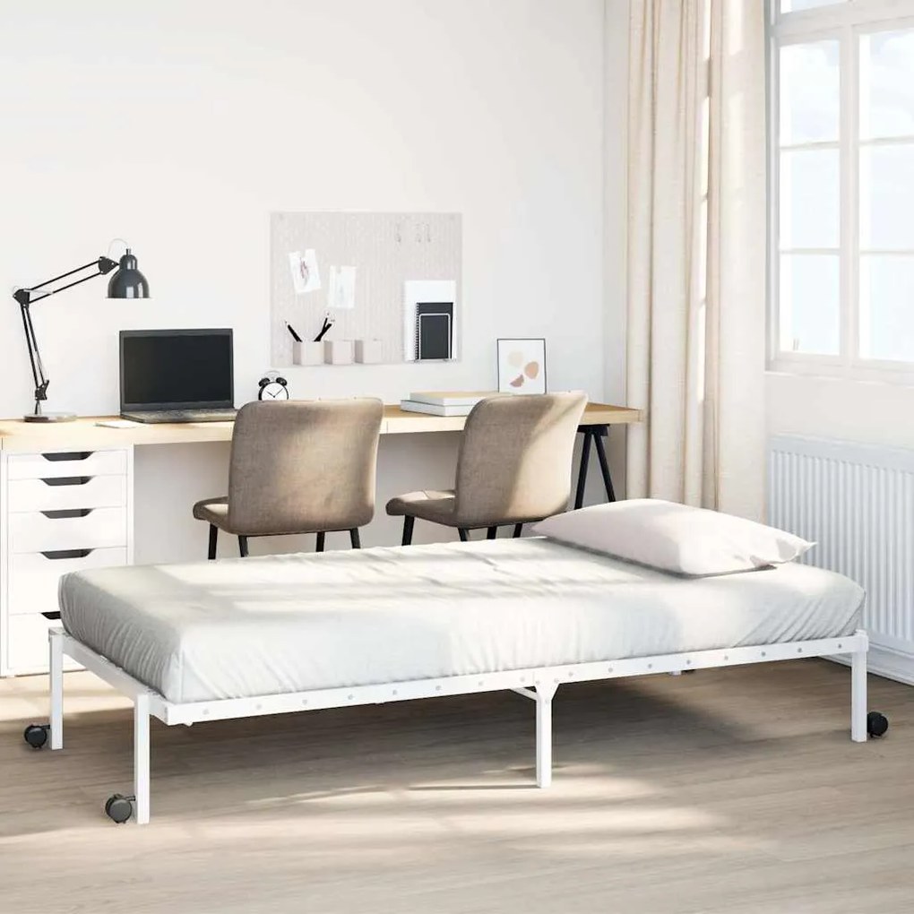 Giroletto Senza Materasso Pieghevole Bianco 90x190 Cm Acciaio /