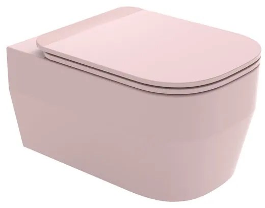 Vaso WC sospeso OLYMPIA CERAMICA tuttoevo rosa, sedile incluso P 53 x L 36 cm