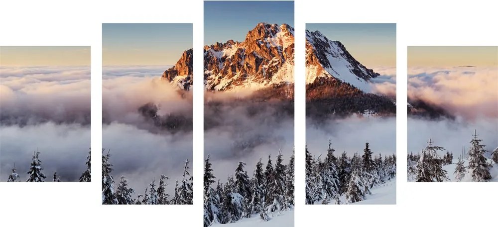 Quadri 5 pezzi – Rozsutec sotto la neve