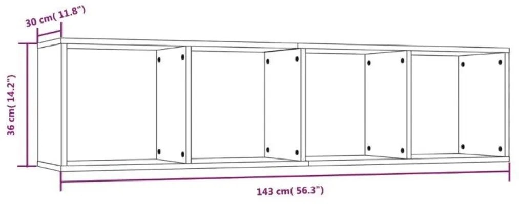 Libreria/Mobile TV Rovere Marrone 143x30x36cm Legno Multistrato