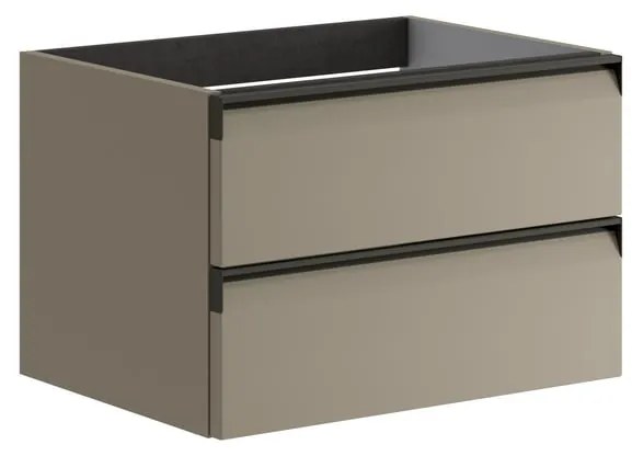 Mobile da bagno sospeso sotto lavabo L 59.5 x H 40 x P 45.5 cm marrone talpa laccato opaco, 2 cassetti VISOBATH Fusion