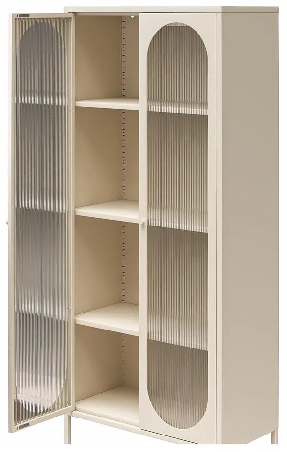 Vetrina in metallo color crema 80x186x40 cm Luna - Støraa