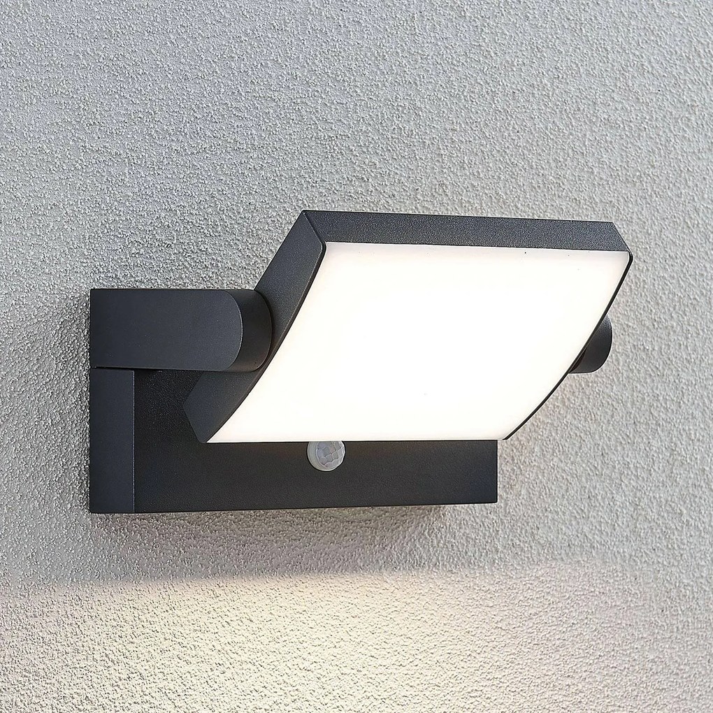 Lindby Applique da esterno a LED Sherin, ruotabile, rilevatore di movimento