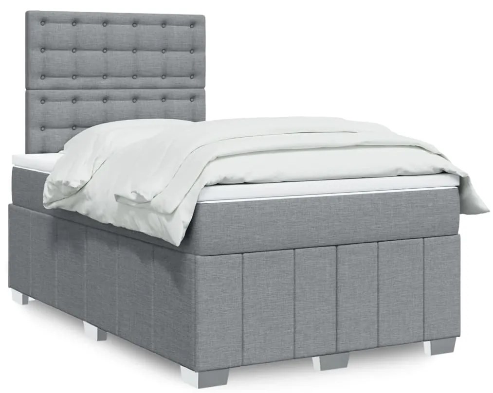 Giroletto A Molle Con Materasso Grigio Chiaro 120x200cm Tessuto /
