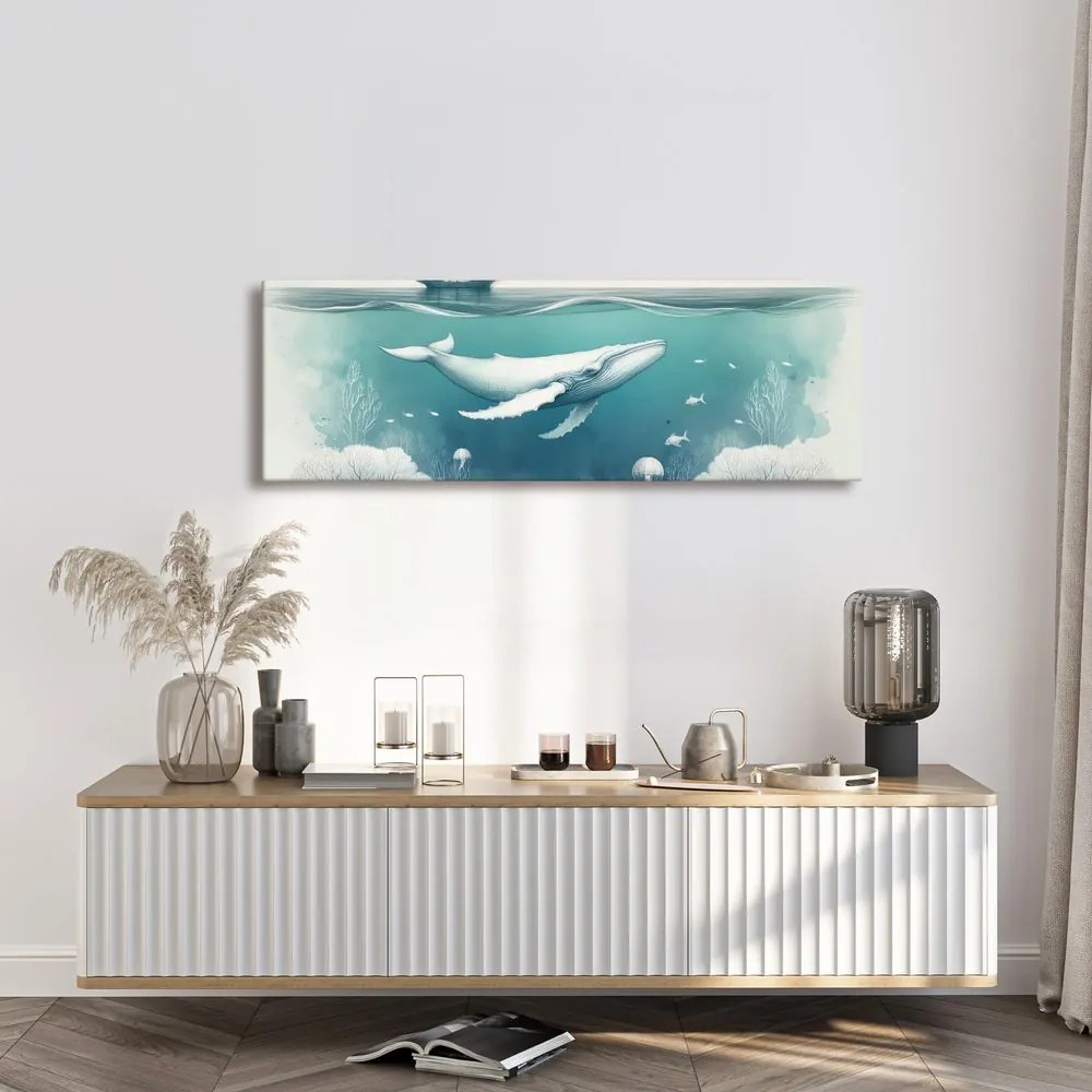 Quadro su tela – Balena tranquilla sotto il mare