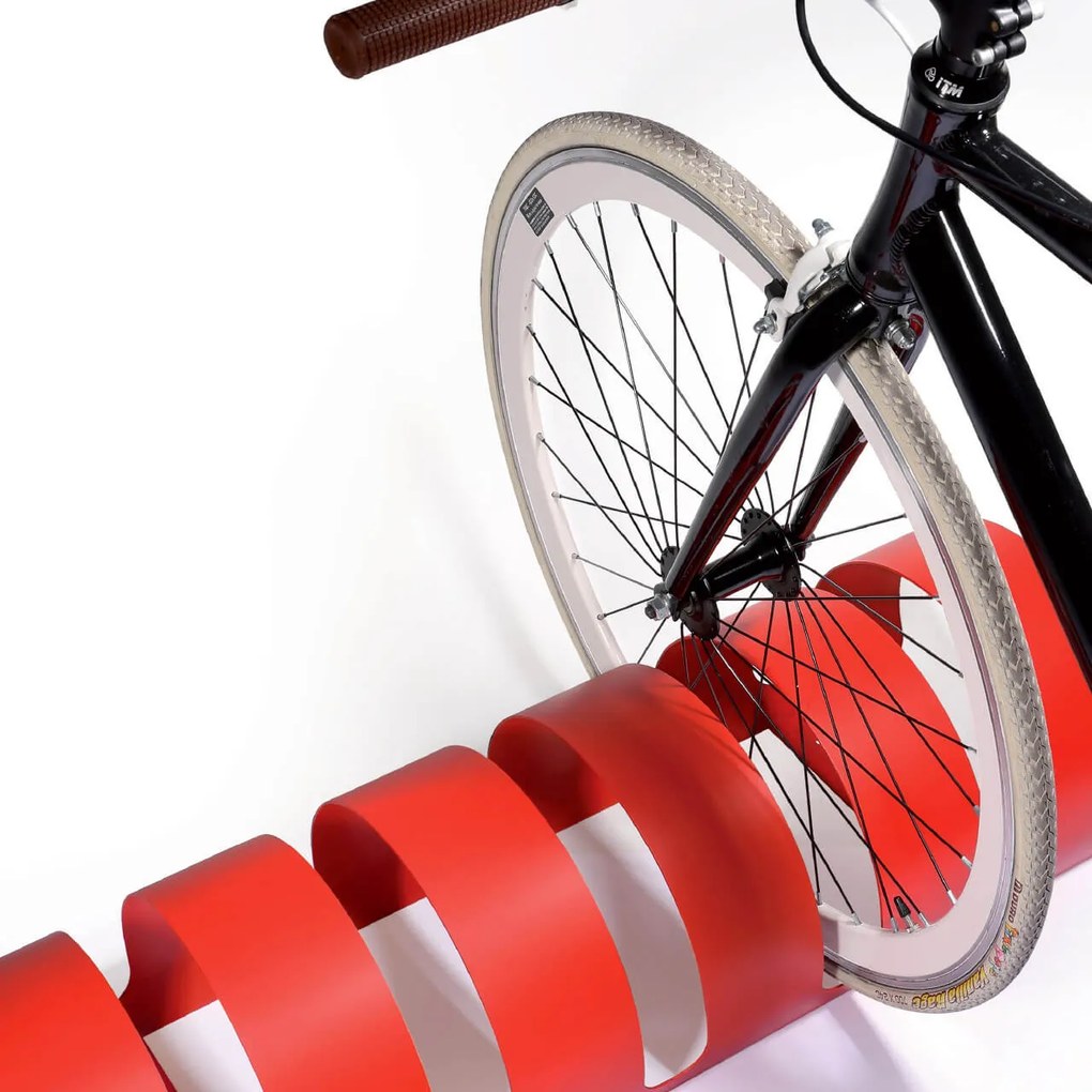 Rastelliera Portabici 5 Posti in Ferro 90x30x23 cm Belfer Bike Rack 42/PB Ruggine...