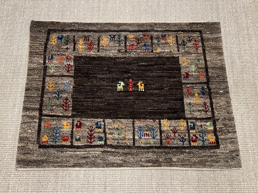 Gabbeh Tappeto persiano 90x70 Marrone (Iran) Annodato A Mano
