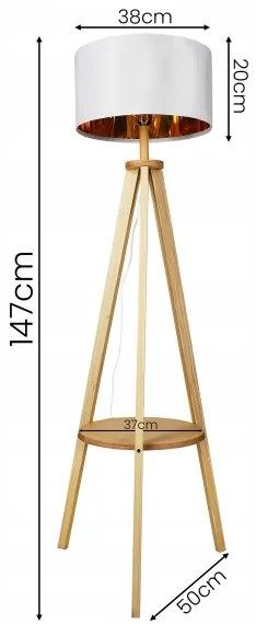 Lampada da terra 1xE27/40W/230V bianca