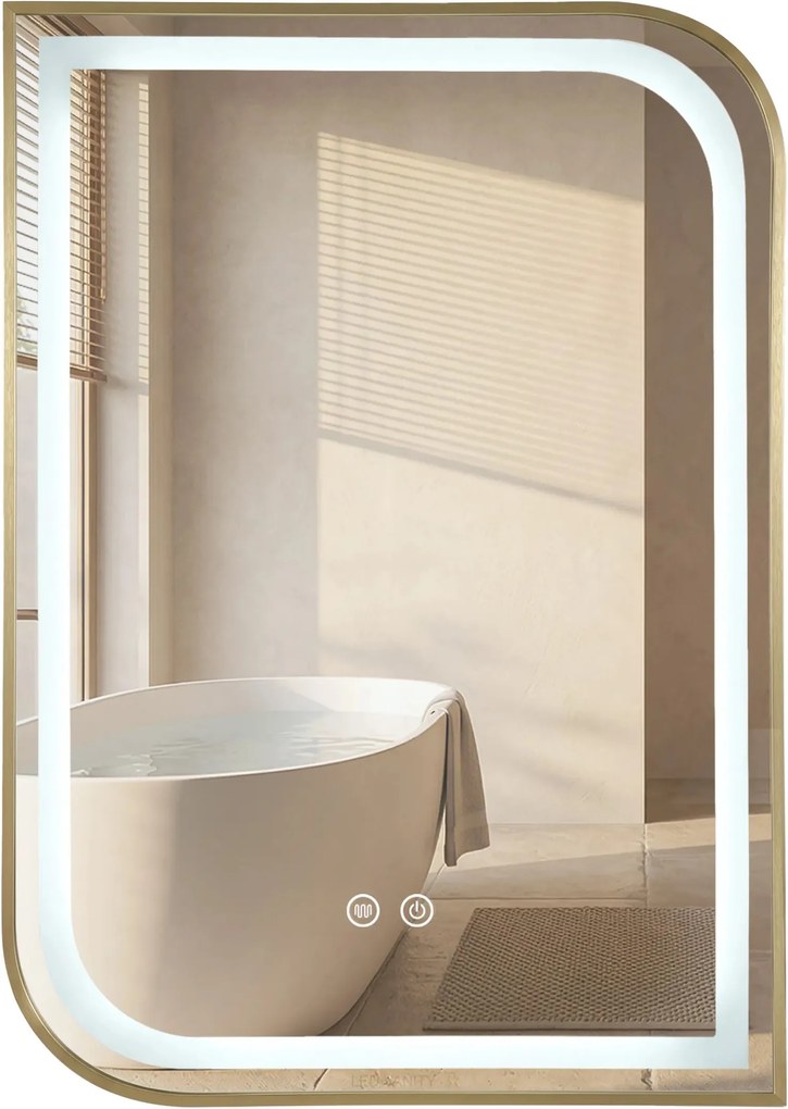 Specchio LED ZONE 80X60 GOLD BRUSH