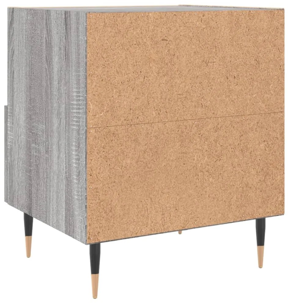 Comodino Grigio Sonoma 40x35x47,5 cm in Legno Multistrato