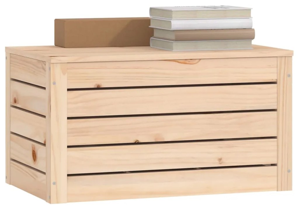Contenitore portaoggetti 59,5x36,5x33 cm legno massello pino