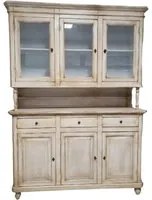 Cristalliera 3 porte 3 cassetti legno shabby chic bianco invecchiato