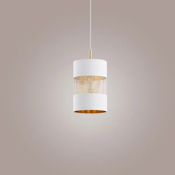 Lampadario su filo BOGART 1xE27/15W/230V bianco/oro