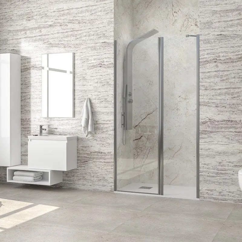 Kamalu - Porta battente per doccia con lato fisso 100.5-105.5 cm | KPX4000C