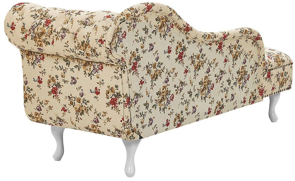 Chaise longue destra modello floreale beige NIMES Beliani