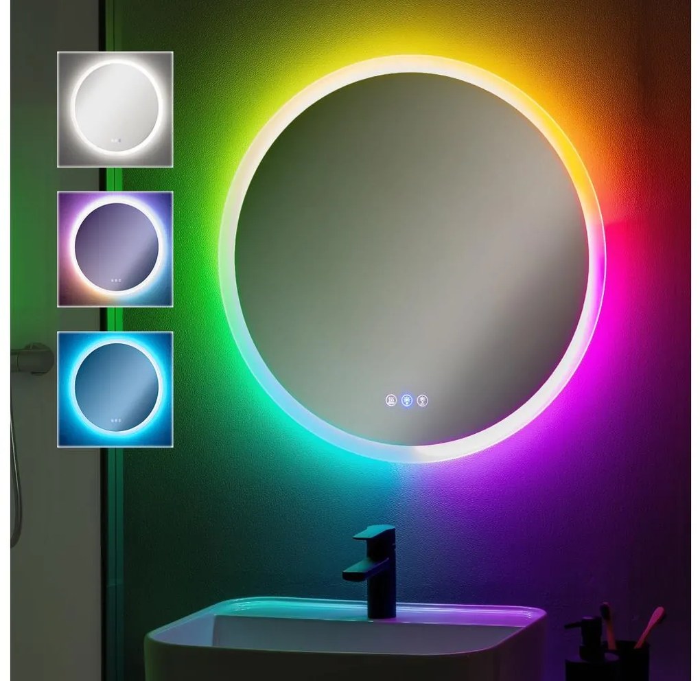 Brilagi-LED RGBW dimmerabile, specchio riscaldato con retroilluminazione CLARA PRO LED/18W/230V ø60 cm IP44