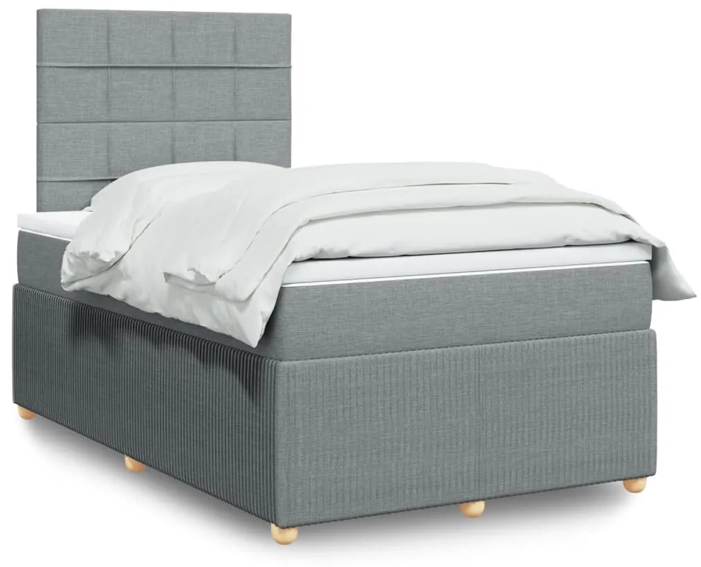 Giroletto A Molle Con Materasso Grigio Chiaro 120x200cm Tessuto /