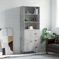 Credenza Grigio Cemento 69,5x34x180 cm in Legno Multistrato 3189417