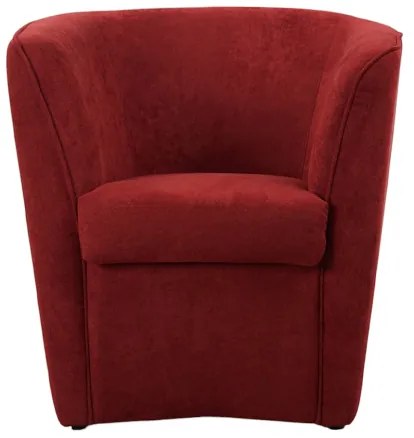 Poltrona bordeaux elegante in tessuto antimacchia con seduta imbottita